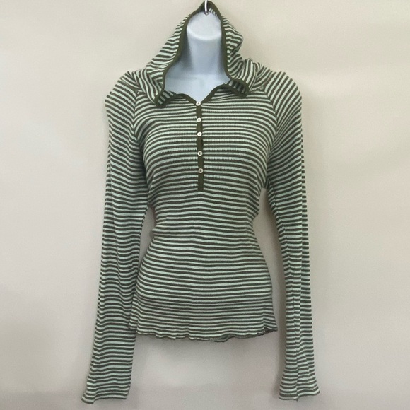 Old Navy Tops - Old Navy Striped Hooded Blouse Size L N-9